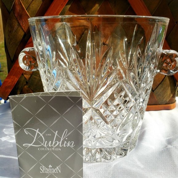 Shannon by Godinger DUBLIN Collection Lead Free Cut Crystal Ice Bucket 6 3/4" - Picture 1 of 10